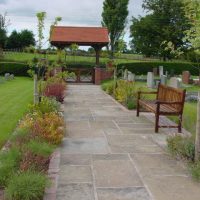 Tilstock Cemetary garden designed and built by Butler Landscapes.
