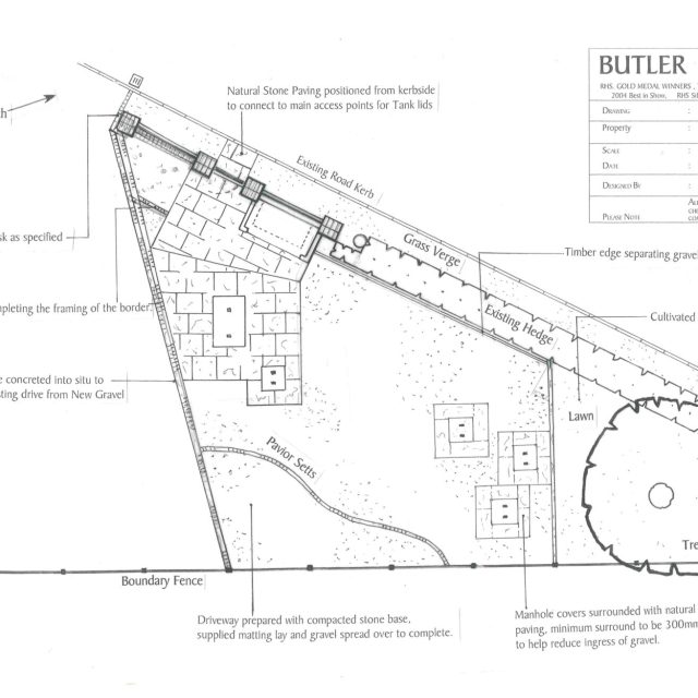 Butler Landscapes garden design drawing.